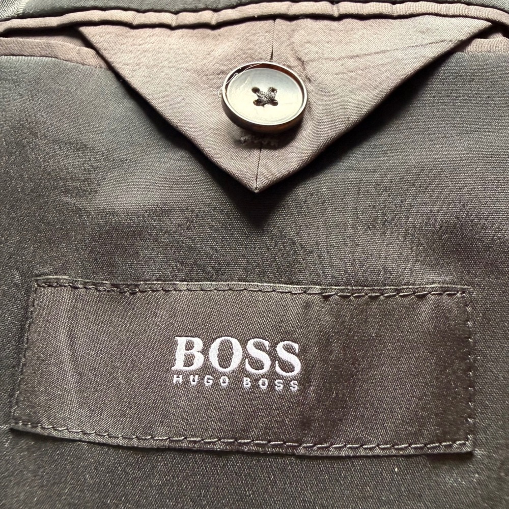 Hugo Boss Mens 40R Charcoal Gray Stretch Tailoring Wool Blazer Sport Coat 40 R - Picture 6 of 15